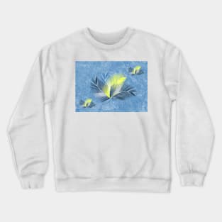 Blue and yellow palms on blue bg Crewneck Sweatshirt